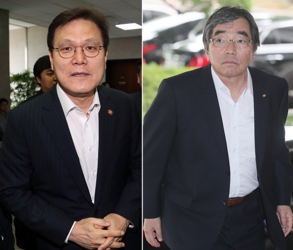 최종구 금융위원장(왼쪽)과 윤석헌 금융감독원장 (사진=연합뉴스)