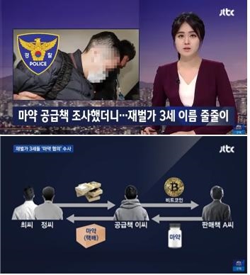 재벌가 3세 마약 투약 사건을 다룬 JTBC 방송분 캡처. 출처=유튜브