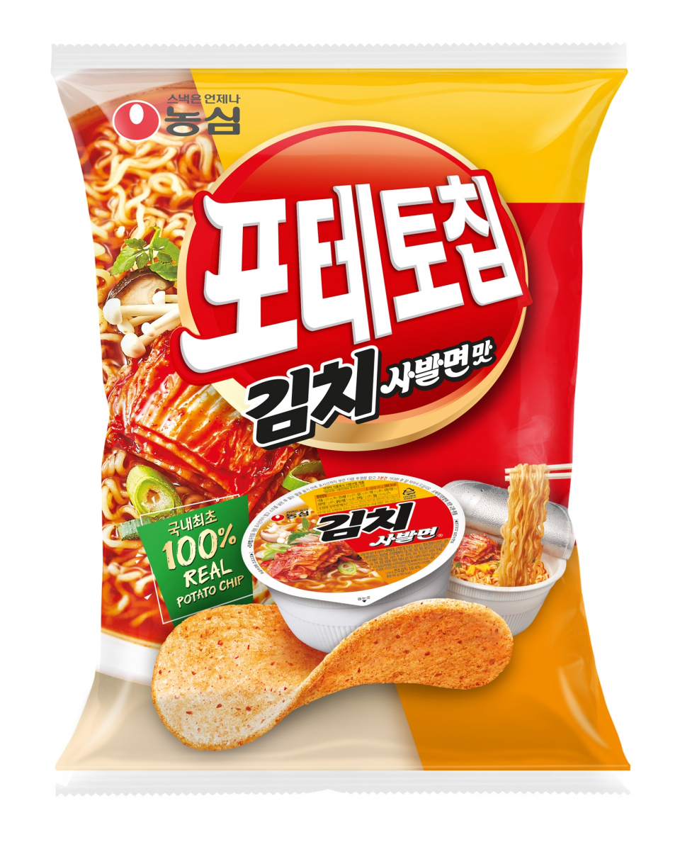 새롭게 출시되는 농심 포테토칩 김치사발면맛. 사진=농심