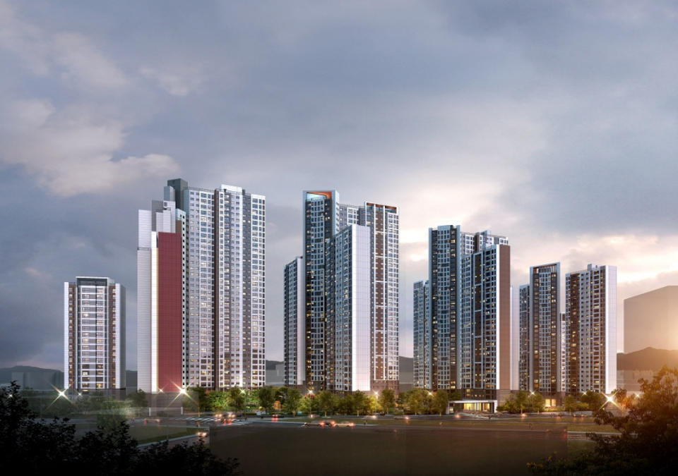 대우건설의 광명 푸르지오 센트베르 투시도.