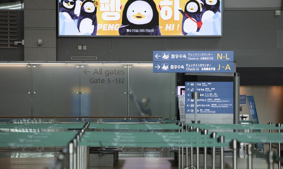 한산한 인천국제공항 1터미널 출국장. 사진=연합뉴스