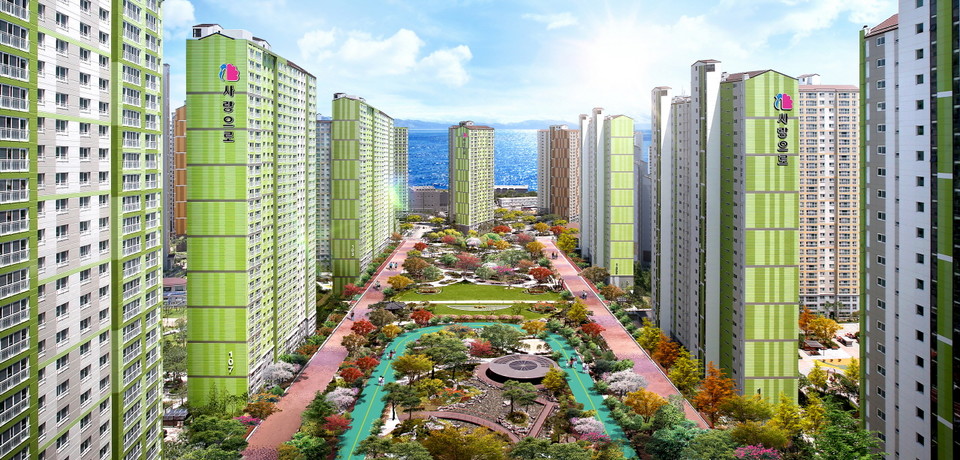 창원월영 ‘마린애시앙’의 중앙광장 이미지. 사진=부영주택