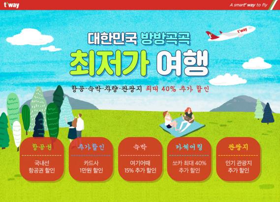 티웨이항공의 '대한민국 방방곡곡 최저가여행' 이벤트. 사진 티웨이항공 