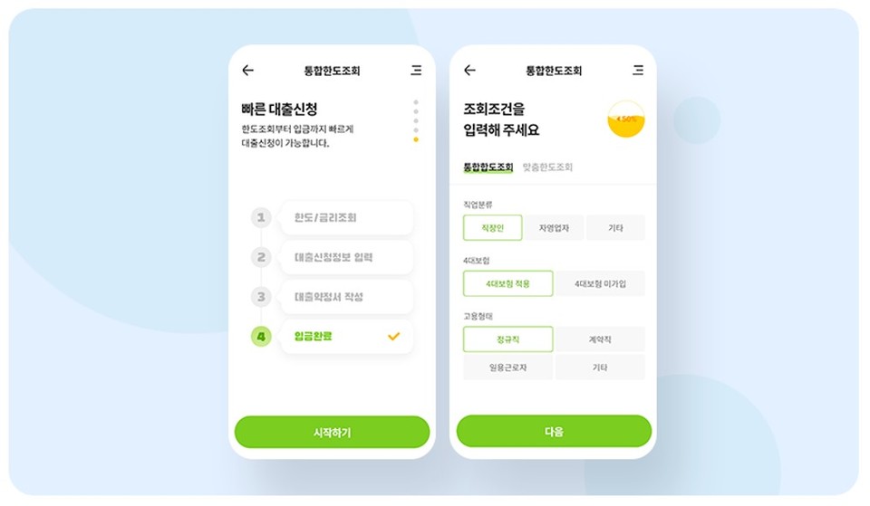 통합한도 조회 및 DIY맞춤한도 조회 화면 이미지. 사진=KB저축은행