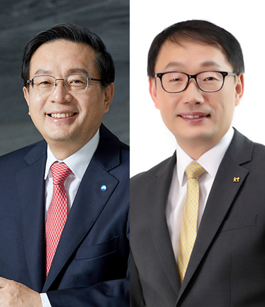 우리금융 손태승 회장(좌)과 KT 구현모 대표(우). 사진 우리금융그룹