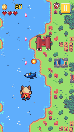 장승환 씨가 개발중인 모바일 슈팅 게임 'Super Mighty Cat' 이미지 사진=스마일게이트