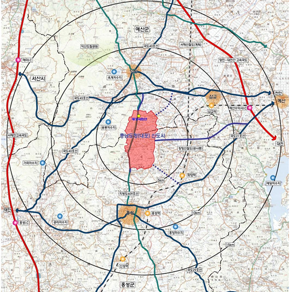 충남 내포 신도시 공동주택용지 위치도 사진=LH