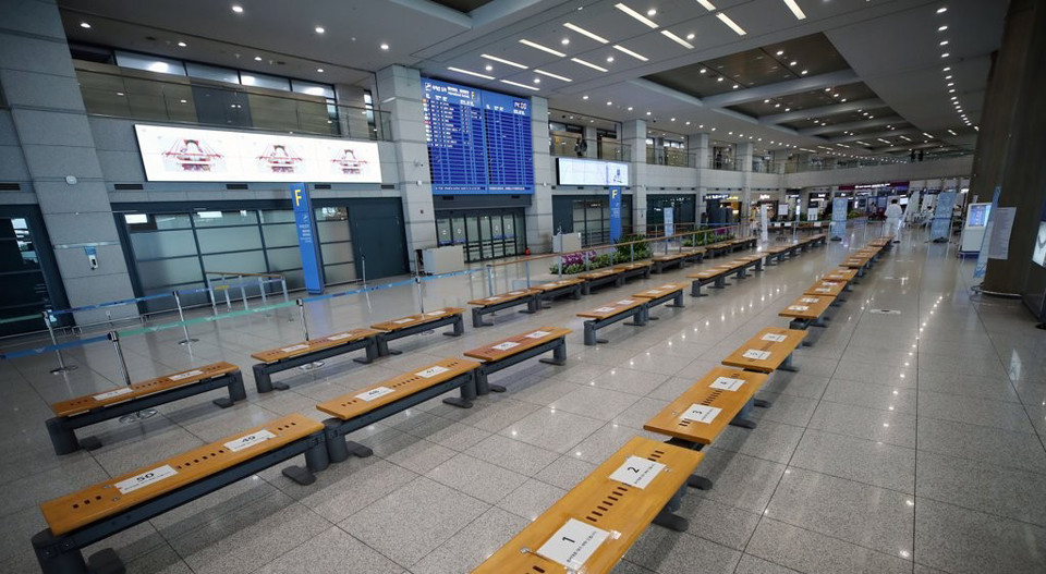 한산한 인천국제공항 1터미널 입국장. 인천공항=연합뉴스
