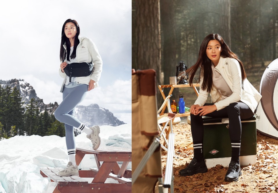 네파에서 선보인 초보 산린이를 위한 전지현의 슈즈 제안 몬타노(좌)와 스티오(우) 사진=네파