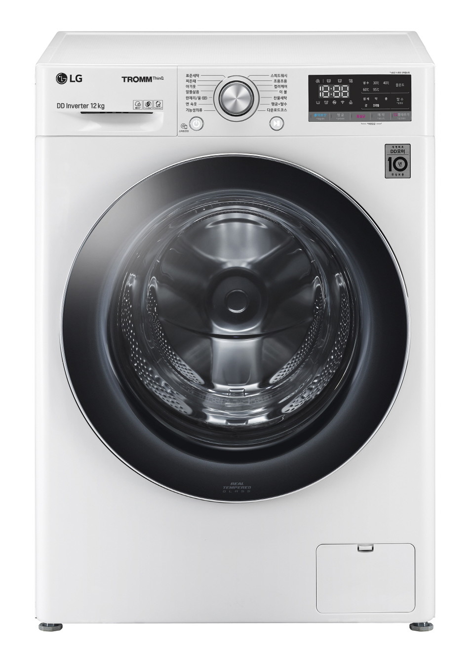 인공지능 DD세탁기의 다양한 편의 기능을 탑재한 LG전자의 12kg 용량 트롬 세탁기 씽큐 제품 사진=LG전자