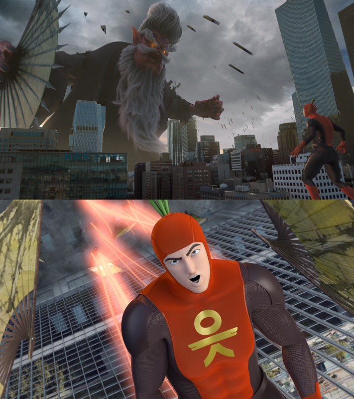 OK금융은 신규 TV광고 “부채도사 ‘빚투’ 막는 읏맨” 을 공개했다. OK금융그룹이 지난 2018년부터 선보이고 있는 읏맨은 기존 금융권 광고에서 볼 수 없던 친근한 캐릭터다. 사진=OK금융그룹