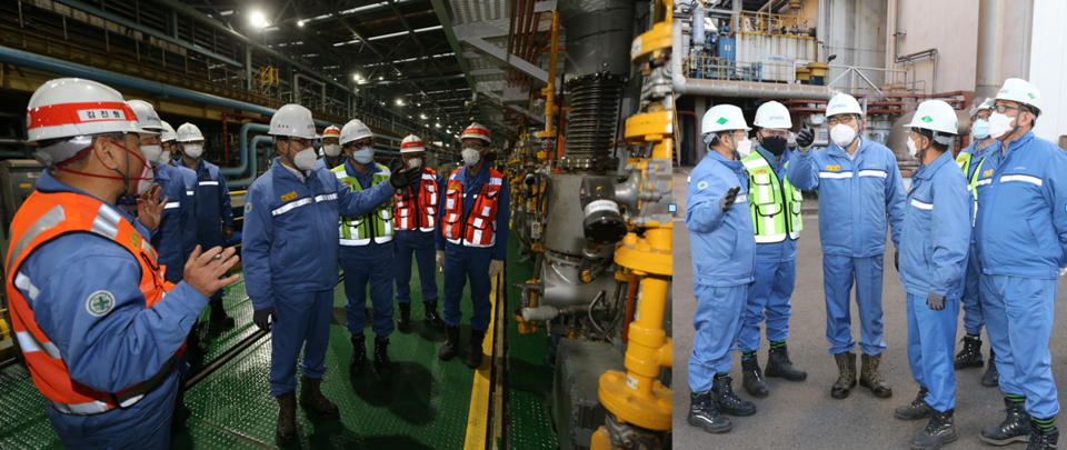 포스코 최정우 회장이 새해 첫 현장 행보로 7일 포항제철소 방문에 이어 8일에는 광양제철소를 찾았다. 임직원을 격려하는 자리에에서 최 회장은 최우선 핵심가치로 ‘안전’을 강조했다. 사진=포스코