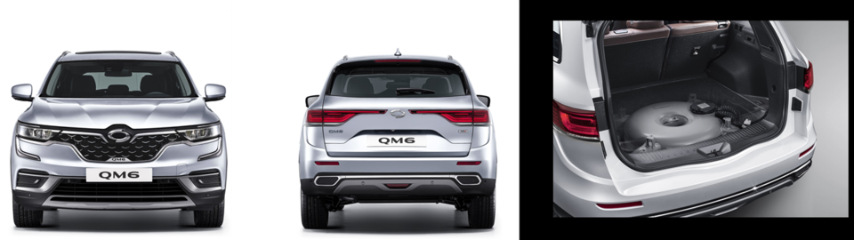 QM6 2.0 LPe의 전면과 후면 디자인, 도넛탱크 사진=르노삼성자동차