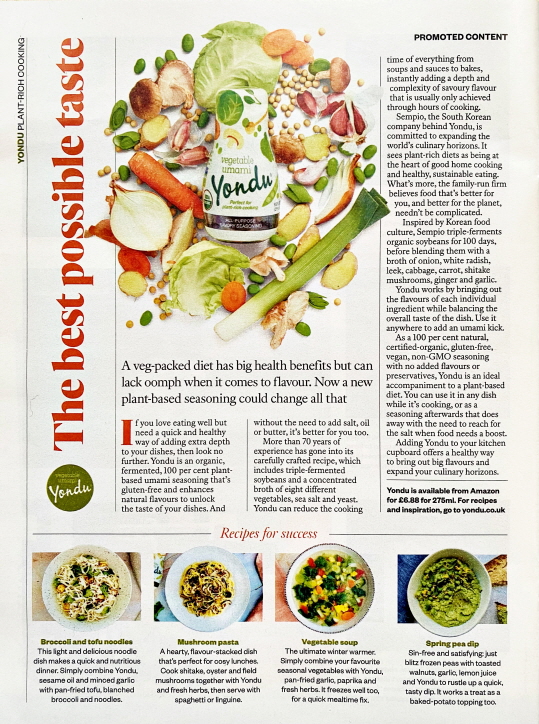 영국 푸드 전문 매거진 '디쉬'에 소개된 연두. 사진=샘표