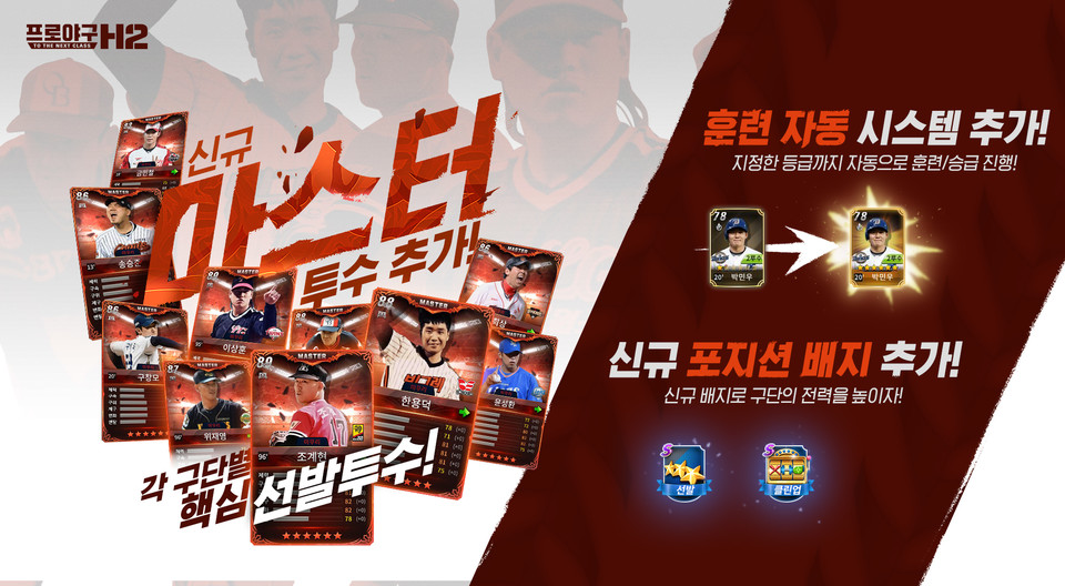 NC소프트는 25일 업데이트를 통해 지난해 NC다이노스에서 활약한 구창모 등 다양한 투스 10명을 추가했다. 사진=NC소프트