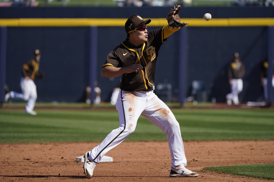 MLB 시범경기에서 부진함을 보이고 있는 샌디에이고 파드리스의 김하성 AP=연합뉴스