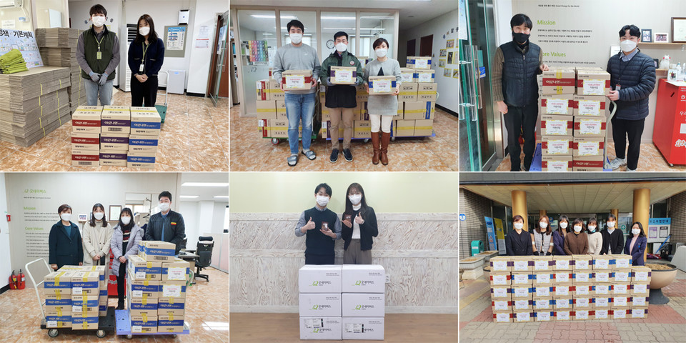 일동제약이 아로나민케어, 키운센베베  등 영양제를 지역사회 취약계층에 기부했다.