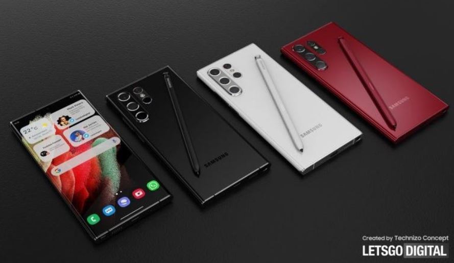 갤럭시S22 울트라 렌더링 이미지 [사진=연합뉴스/렛츠고디지털]