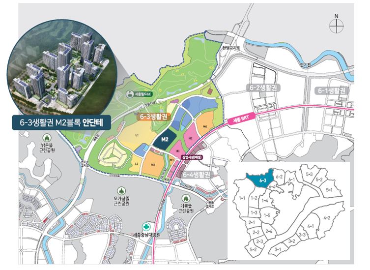 행복중심복합도시6-3M2블록 공공분양주택 위치도 [사진=LH]