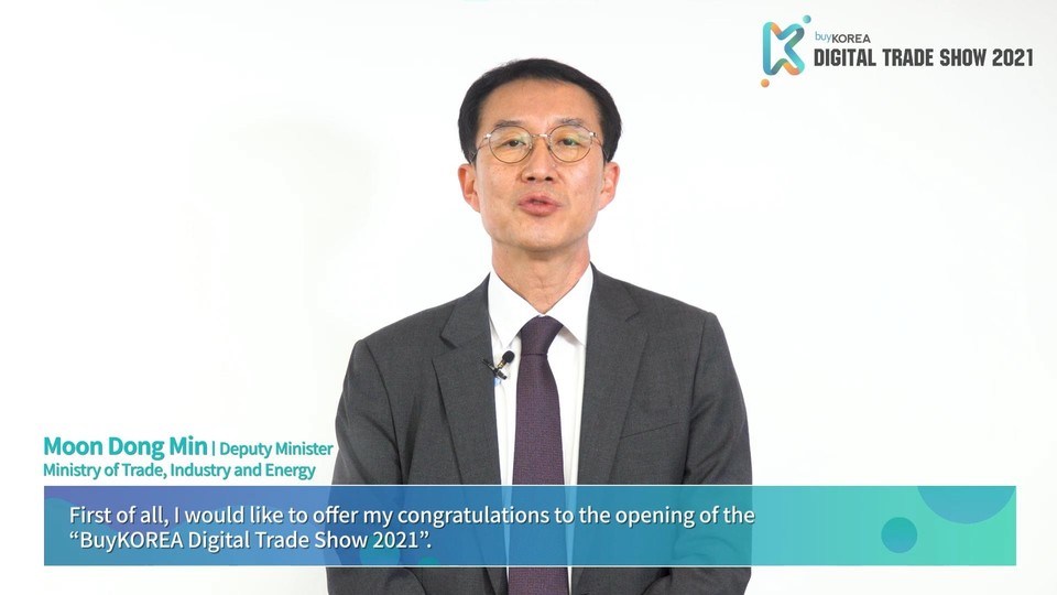 산업통상자원부 문동민 무역투자실장이 온라인으로 축사를 전했다. [사진=KOTRA]