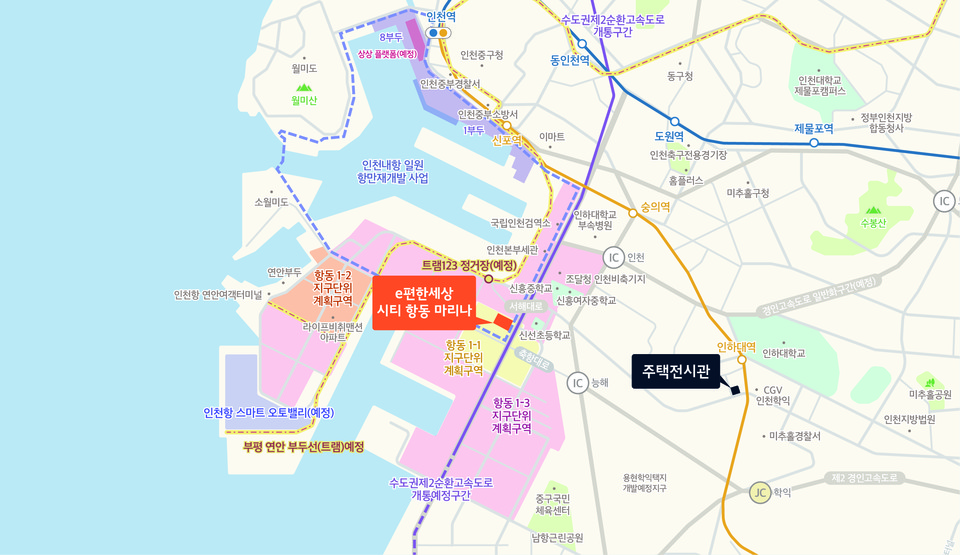 e편한세상 시티 항동 마리나 위치도 [사진=DL이앤씨]