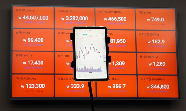 빗썸 고객센터 전광판[사진=연합뉴스]