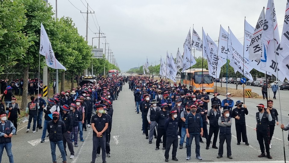 화물연대 전북지역본부 파업 출정식 [사진=화물연대]