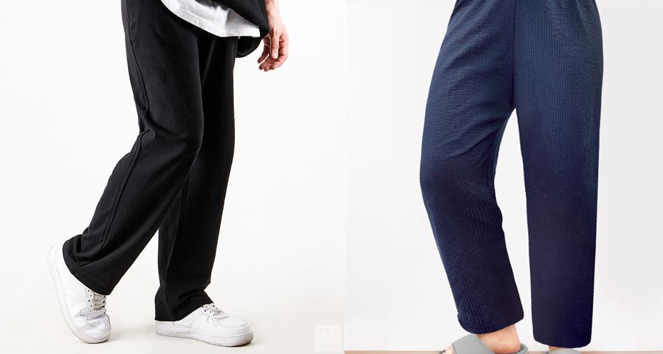 트레이닝바지(좌)와 시어서커 파자마 바지(우) [사진=아성다이소]