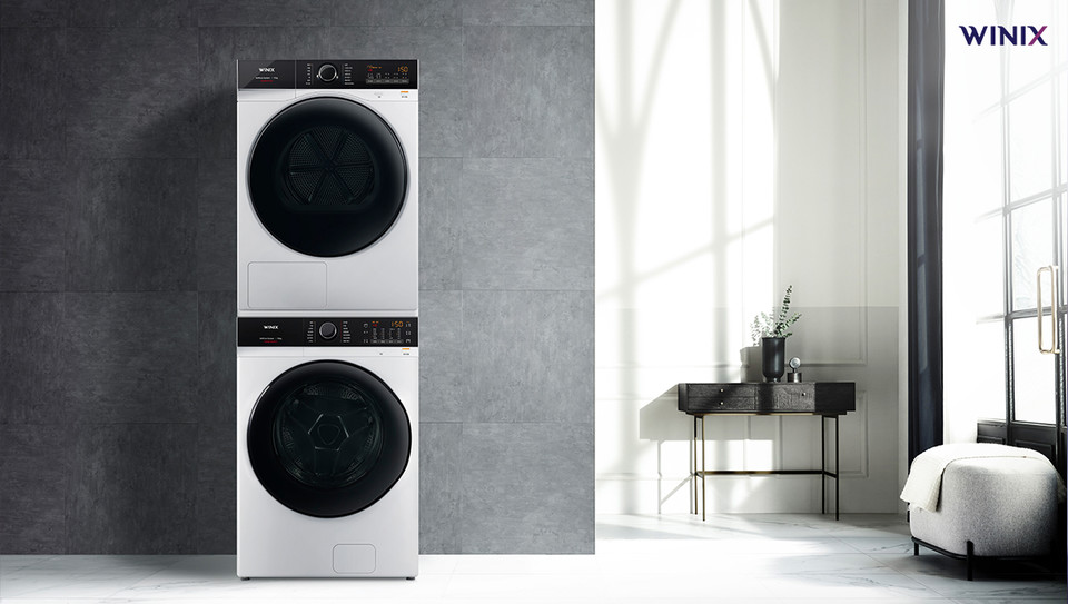 텀블 초대형 세탁기와 건조기 [사진=위닉스]