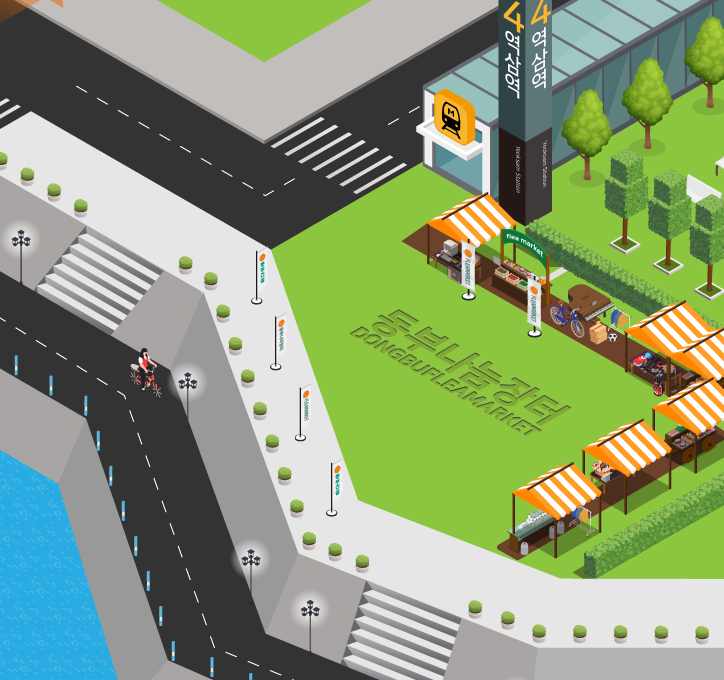 동부건설 메타버스 플랫폼 메타동부 내에 조성된 플리마켓 [사진=동부건설]