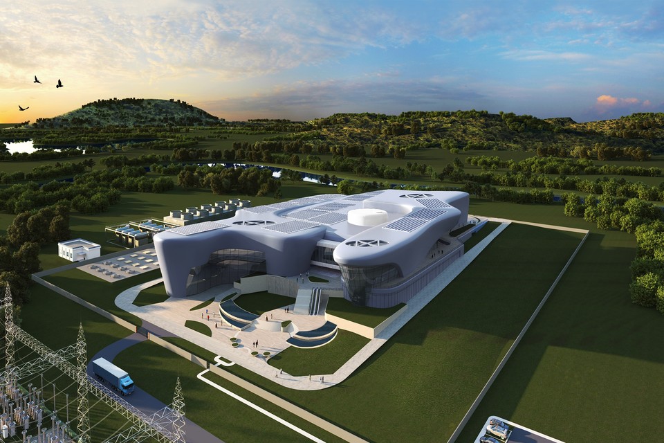 현대건설이 미국 뉴저지 오이스터 크릭 부지에 건설한 소형 조립식 원전 조감도 [사진=현대건설]