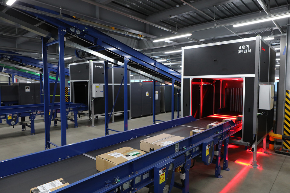 인천공항 GDC 내 특송통관장 증설 장비 모습 [사진=한진]