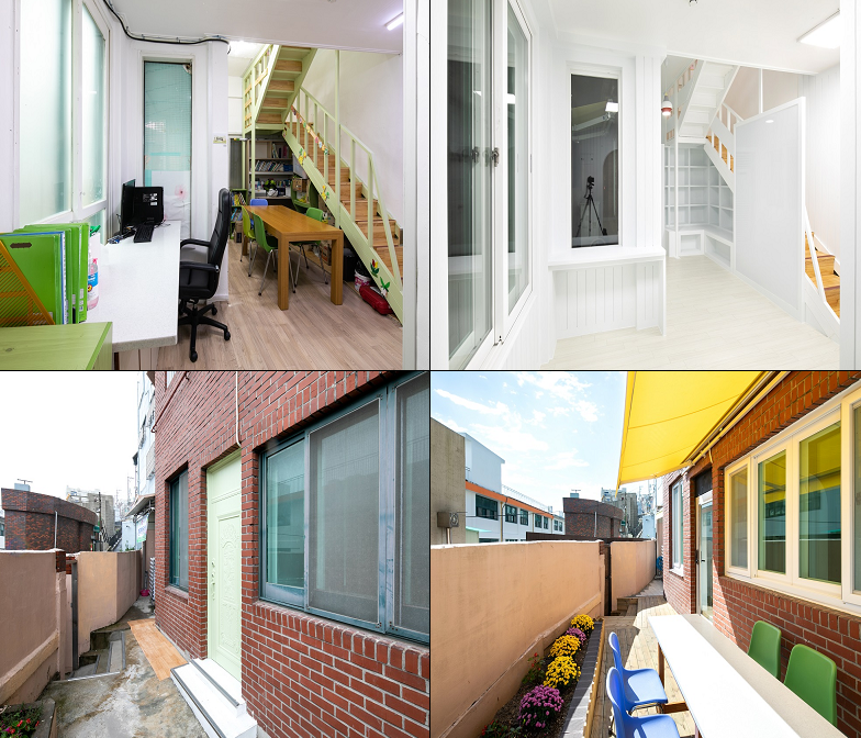 택도시보증공사(사장직무대행 이병훈, 이하 ‘HUG’)는 ‘HOPE with HUG‘ 프로젝트의 일환으로 진행한 대한지역아동센터의 리모델링 공사를 완료했다고 밝혔다. 시공전(왼쪽)과 시공 후(오른쪽)의 모습 [사진=HUG]