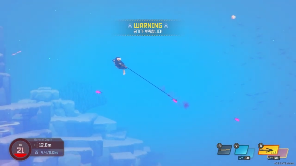 게임에서도 바닷속에서는 공기가 중요하다. 잊지 말자! [사진=데이브 더 다이버 인게임 캡쳐]