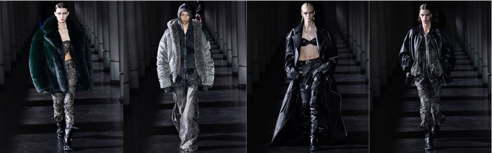 모던하고 럭셔리한 록 펑크 무드를 강조하면서 밀리터리·라이더·데님 등의 아이템을 재해석한 준지의 2023 FW컬렉션 [사진=삼성물산]