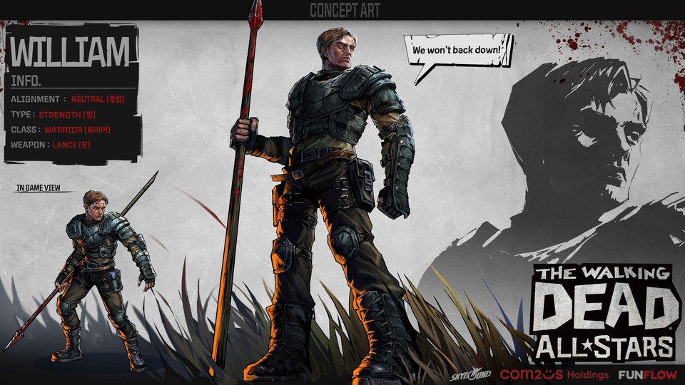 워킹 데드 올스타즈에 신규로 등장한 윌리엄 [사진=컴투스홀딩스]