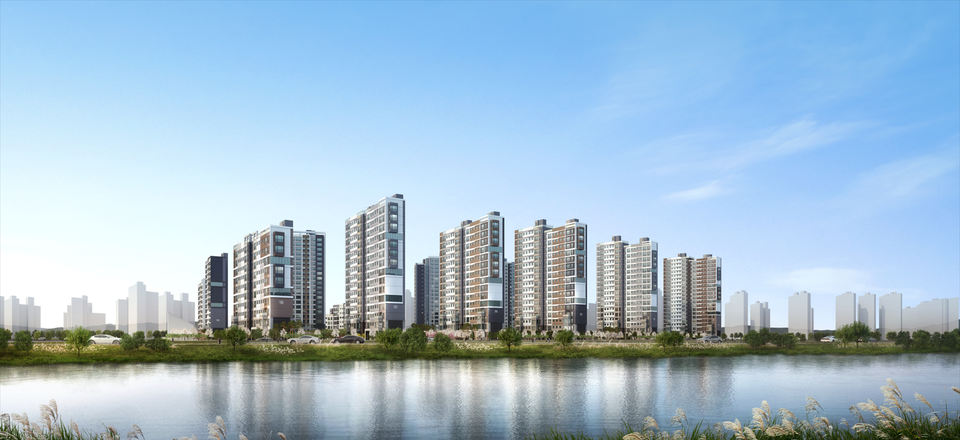 ‘에코델타시티 푸르지오 린’ 투시도 [사진=우미건설]