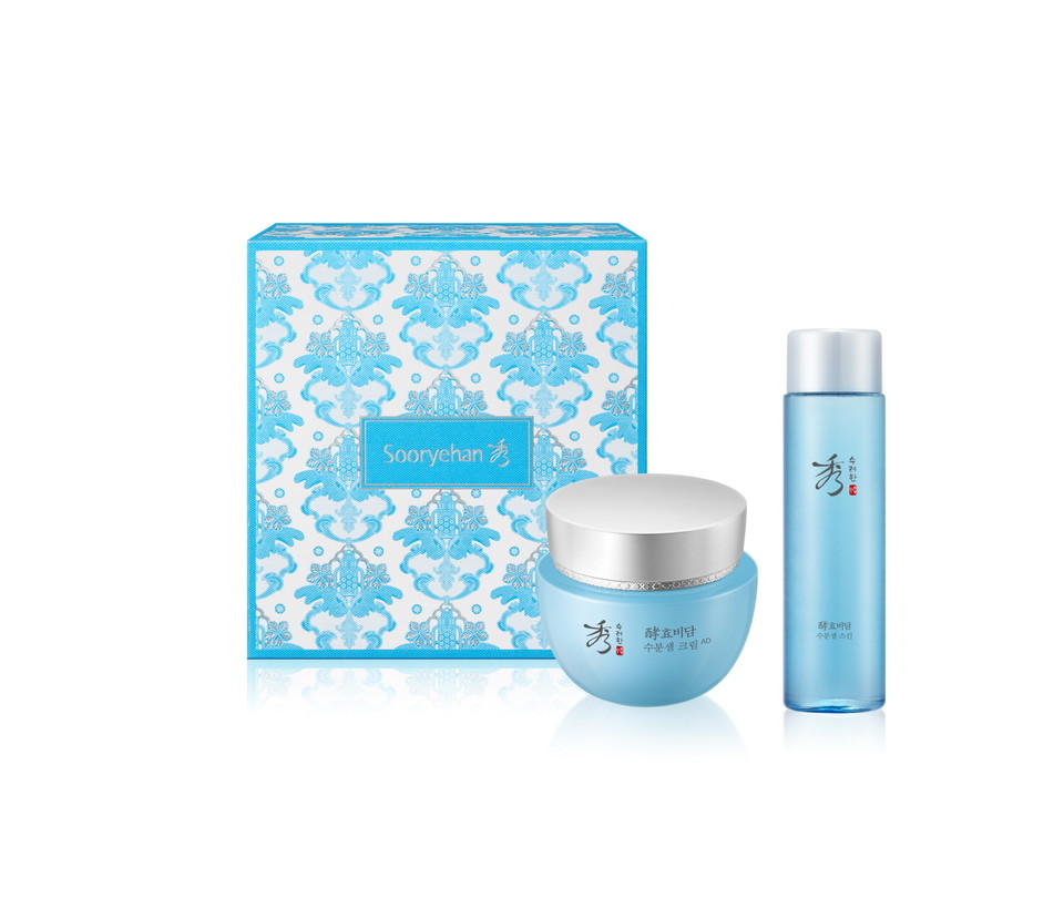 LG생활건강이 출시한 로야마드 에디션 수려한 효비담 수분샘 크림AD와 수분샘 스킨  [사진=LG생활건강]