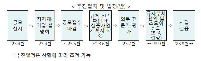 규제샌드박스 지원사업 추진절차 [자료=국토교통부]