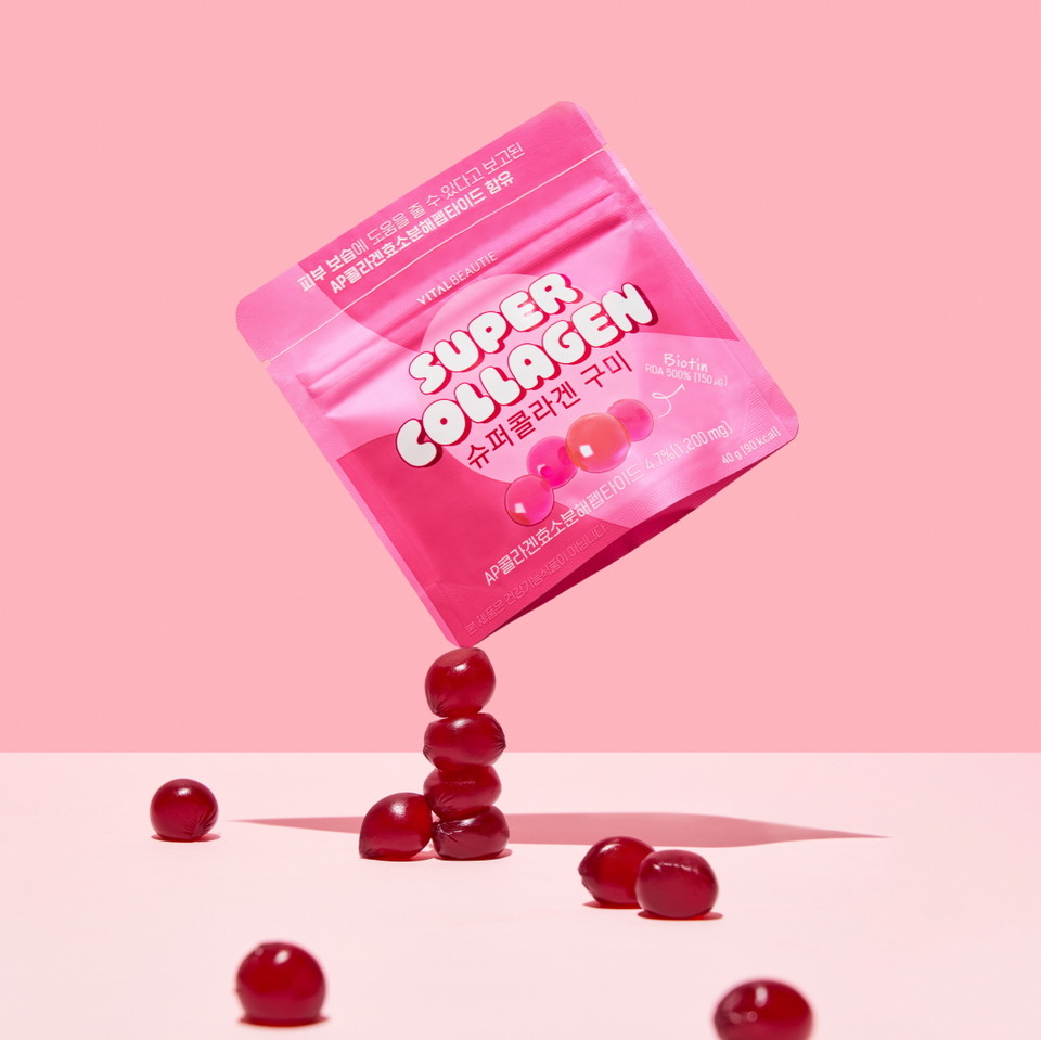 아모레퍼시픽 바이탈뷰티가 기능성 콜라겐 담긴 콜라겐 비타민 구미 ‘슈퍼콜라겐 구미’를 출시했다. [사진=아모레퍼시픽]