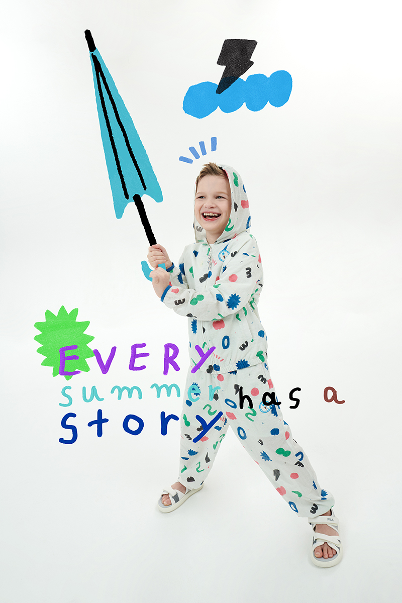 휠라 키즈가 일러스트레이터 '수수진'과 손잡고 ‘해피 썸머 컬렉션’을 출시했다. [사진=휠라코리아]