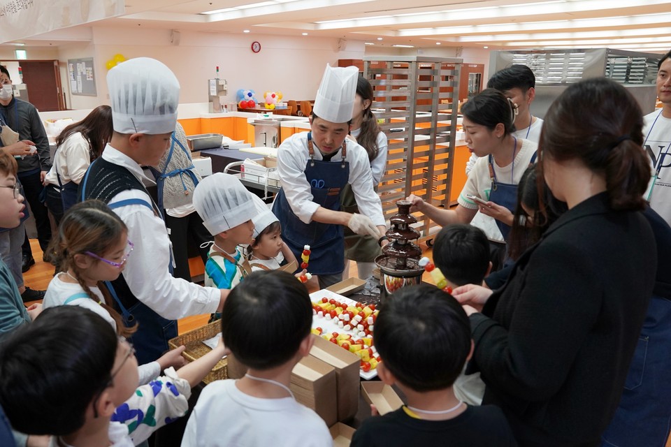 행사중 진행된 키즈 쿠킹클래스 콘텐츠 [사진=현대엔지니어링]