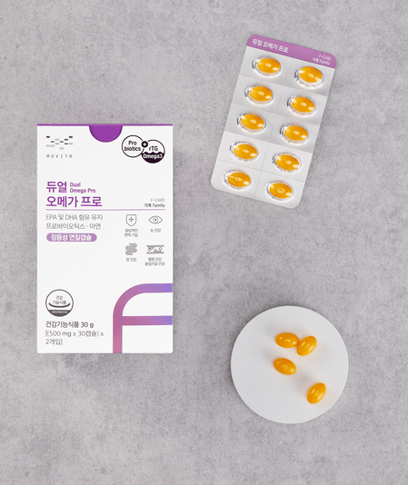 모비타는 오메가3와 프로바이오틱스 복합 기능성 건강기능식품 ‘듀얼 오메가프로’를 최근 리뉴얼하고, 뷰티&라이프스타일 이커머스 라미띠에에도 출시한다고 지난 1일 밝혔다. [사진=메디포스트]