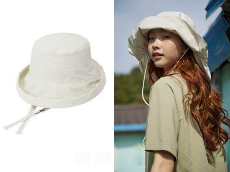 에피그램이 선보인 이번 버킷햇은 6종류로 각기 다른 스타일을 뽐낼 수 있다. 사진은 순서대로 에피그램 ‘나일론 버킷햇’과 ‘셔링 와이드 버킷햇’. [사진=코오롱FnC]
