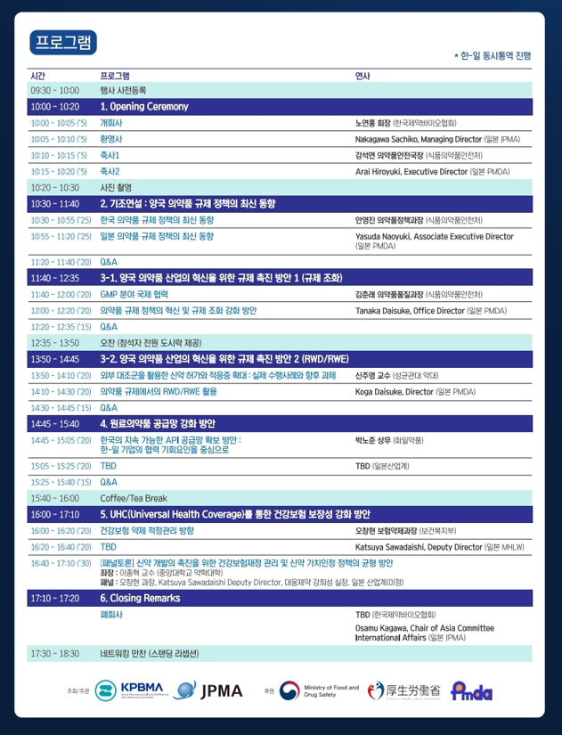 한국제약바이오협회가 주관하는 이번 심포지엄은 양국 의약품 산업 혁신을 위한 규제 촉진 방안 세션등을 다룰 예정이다. [사진=한국제약바이오협회]