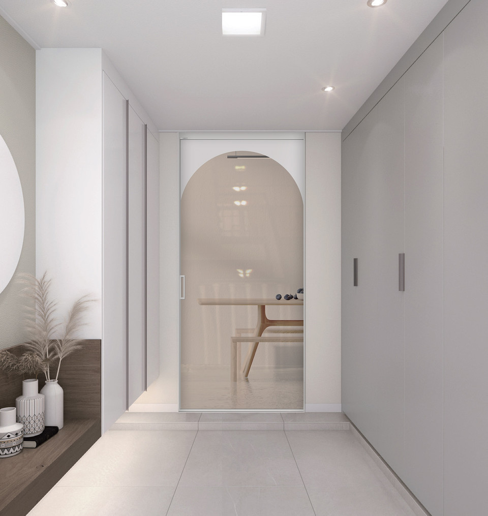 홈씨씨 인테리어 플리토(pulito) 슬라이딩 도어 라운드 [사진=KCC글라스] 