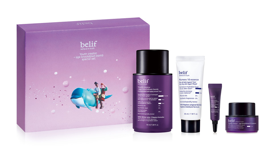 빌리프 유쓰 크리에이터-에이지 넉다운 밤 스페셜 세트 [사진=LG생활건강]