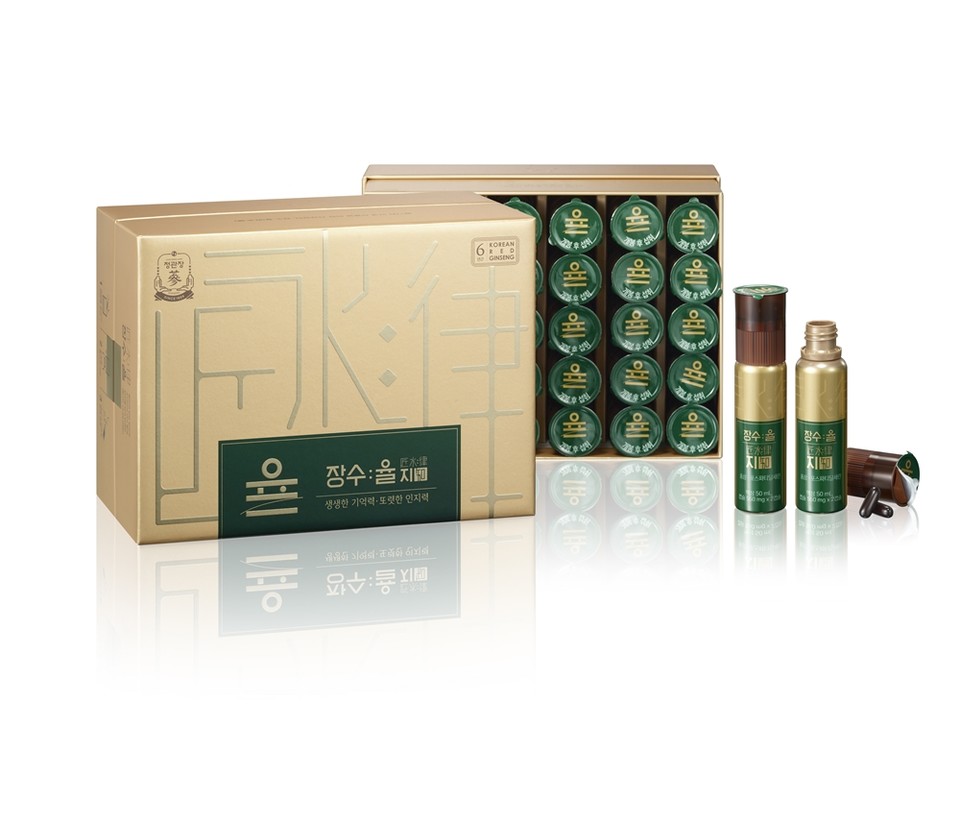 정관장은 홍삼과 타겟 맞춤형 특화원료를 결합한 ‘장수:율’ 브랜드를 새롭게 런칭한다고 6일 밝혔다. 사진은  ‘장수:율 지(知)’ 제품 [사진=정관장] 