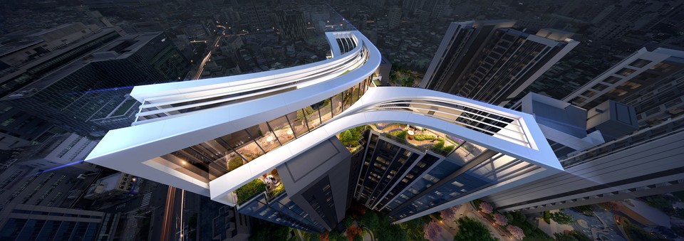 푸르지오 플로라(FLORA) 스카이 데크: 2개층의 데크로 조성되는 하늘정원 [사진=대우건설]