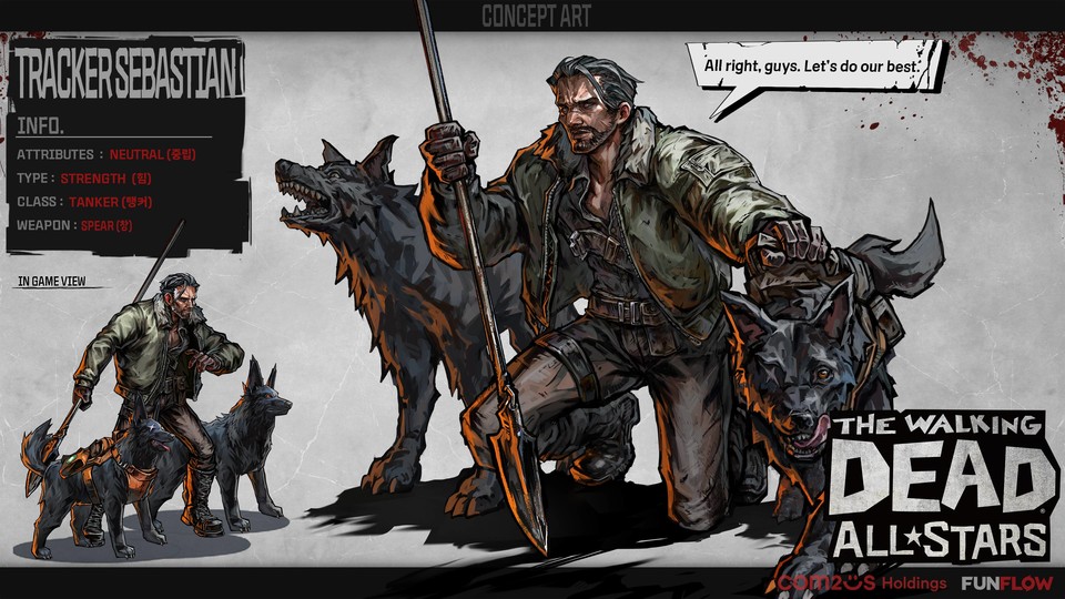 워킹데드 올스타즈 신규 캐릭터 ‘추적자 세바스찬’ [사진=컴투스홀딩스]